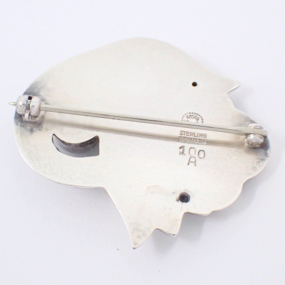  　100B　ブローチ　グリーンアゲート　シルバー　925 GEORG JENSEN 100B ブローチ グリーンアゲート シルバー 925