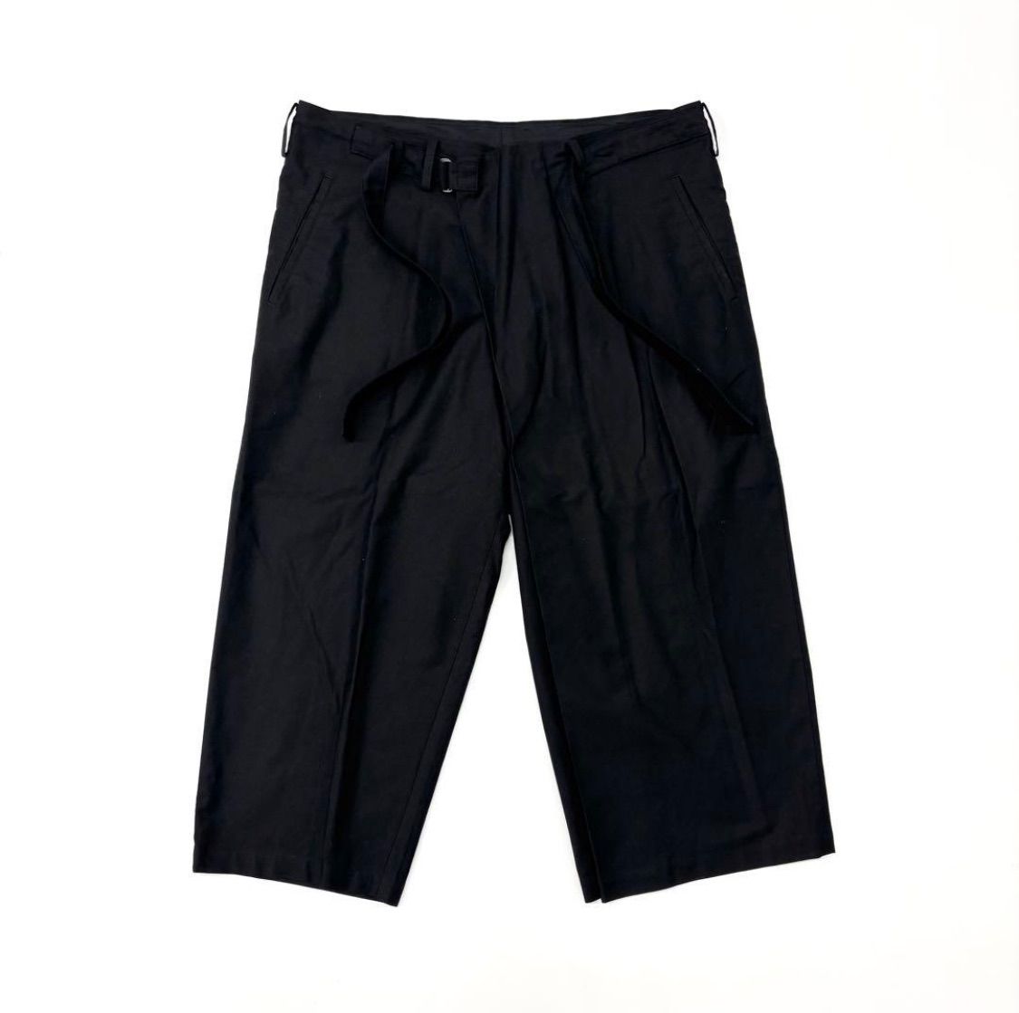 Y s ワイズ Yohji Yamamoto ヨウジヤマモト Black Twill Ankle Length Wrap Pants デジン ラップ パンツ サイズ 1 706
