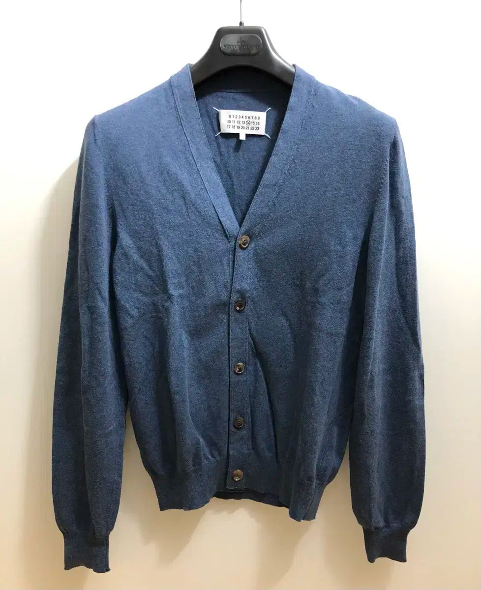 S メゾンマルジェラ エルボー パッチ コットン カーディガン ブルー