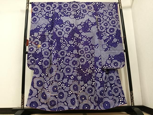 平和屋着物 豪華振袖 駒刺繍 絞り 枝梅文 正絹 ph