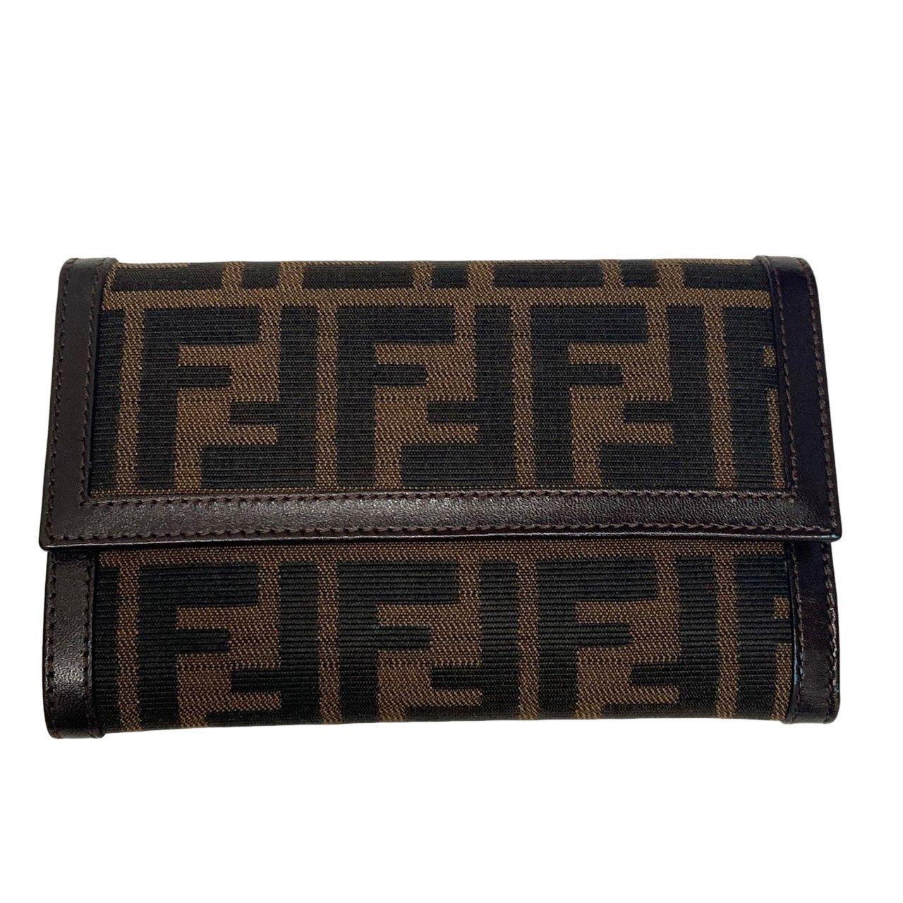 FENDI フェンディ 三つ折り財布 2266.30858 ブラウン キャンバス レディース 32510K354