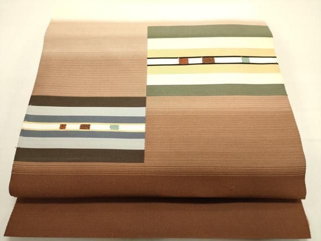 平和屋着物○爪掻き本綴れ 八寸名古屋帯 変わり間道 正絹 逸品 DAAX4940ps