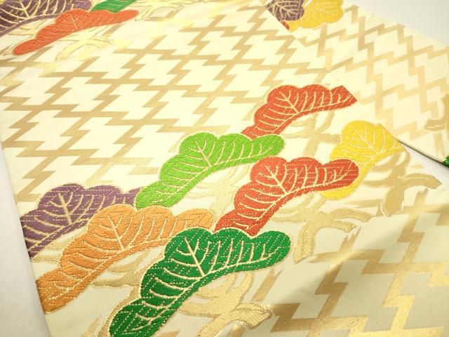 平和屋着物○西陣 川島織物 九寸名古屋帯 唐織 枝松 正絹 逸品 DAAZ2376op