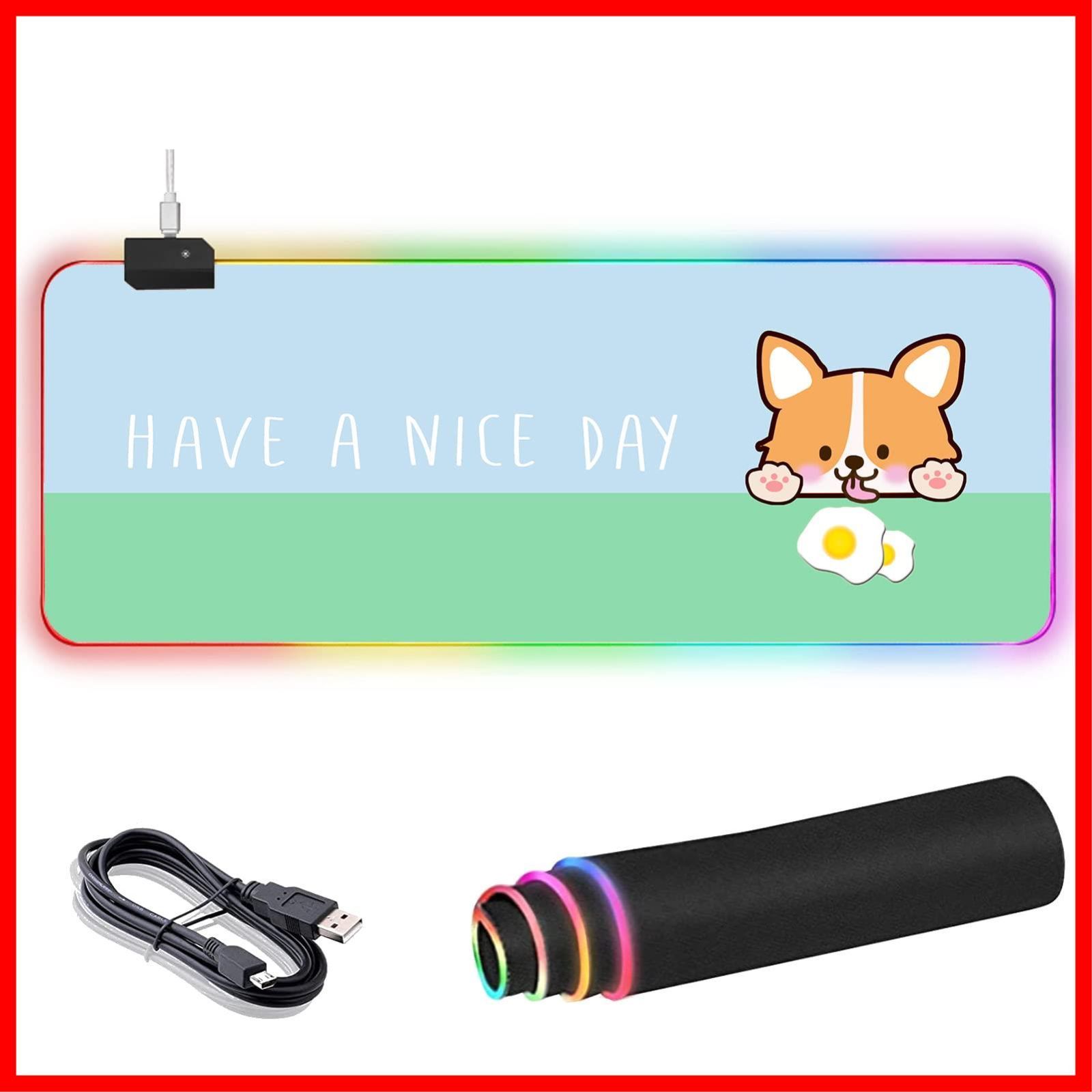 人気商品】7色の発光色 14RGBモード 発光 滑り止め LED マウスパッド