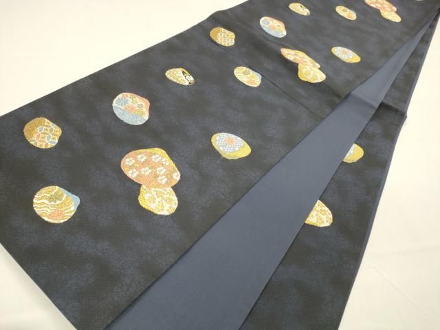 平和屋着物○六移柄袋帯 唐織 貝合わせ草花文 金糸 正絹 逸品