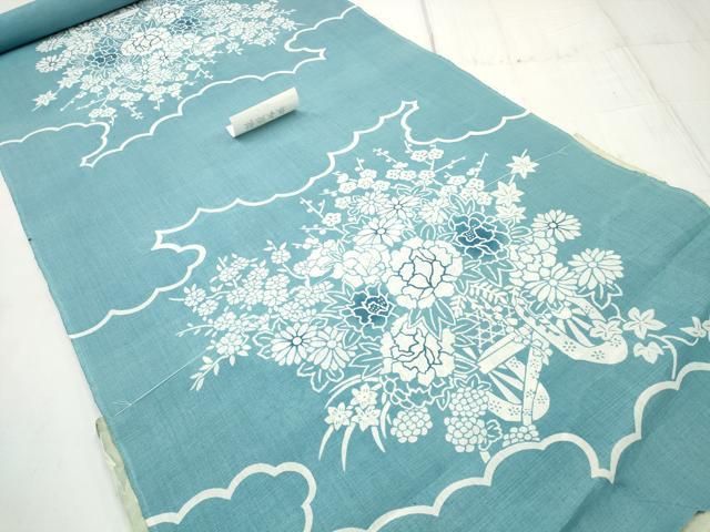 夏物 座布団地 座布団カバー 反物 花車 座布団 分 本麻 zzz