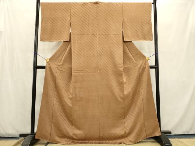 平和屋着物 上質な色無地 楓地紋 香染色 正絹 ma