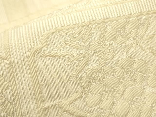  平和屋着物 全通柄袋帯 ふくれ織 草花文 正絹 op 袋帯 帯