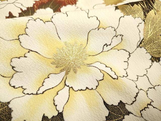  平和屋着物 豪華振袖 牡丹文 金彩 正絹 du 振袖 着物