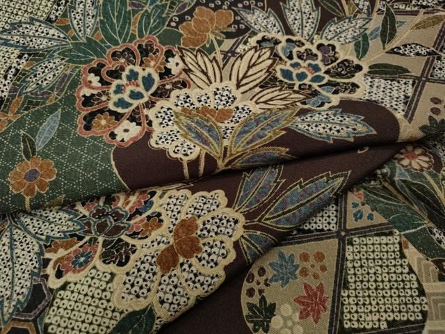 平和屋着物 上質な小紋 道長草花文 正絹 ut