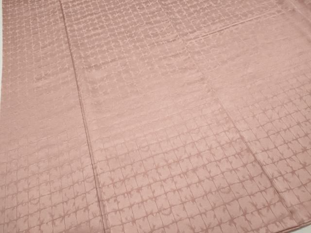 格子地紋 珊瑚色