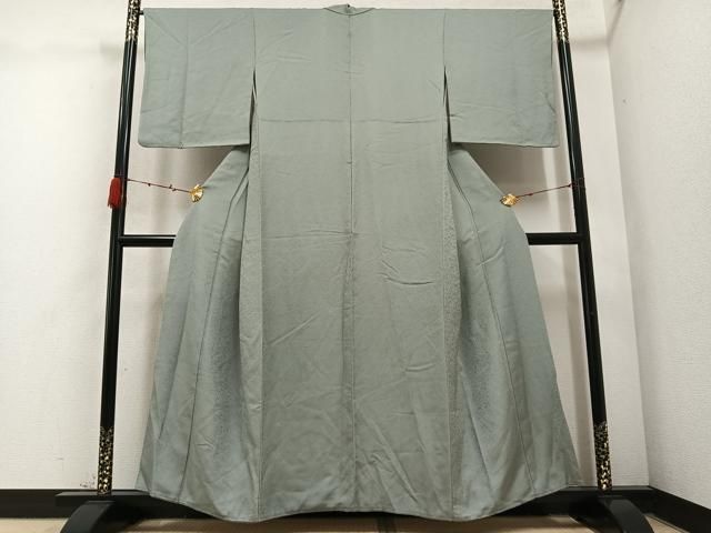 平和屋着物 上質な色無地 花唐草地紋 蕎麦切色 正絹 ph