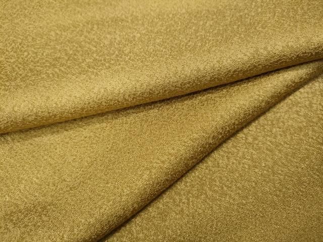 平和屋着物 上質な色無地 霞地紋 黄金色 正絹 ut