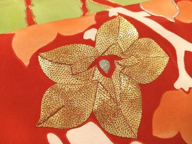 平和屋着物○振袖用長襦袢 袷 駒刺繍 桐 正絹 逸品 AABD3985ph - メルカリ