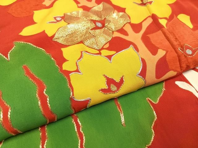 平和屋着物○振袖用長襦袢 袷 駒刺繍 桐 正絹 逸品 AABD3985ph - メルカリ