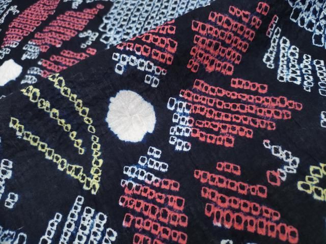  平和屋着物∴夏物 浴衣 有松鳴海絞り 枝花文 綿 ng 浴衣単品 浴衣