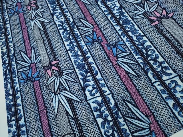  平和屋着物∴夏物 浴衣 笹竹唐草文 ng 浴衣単品 浴衣