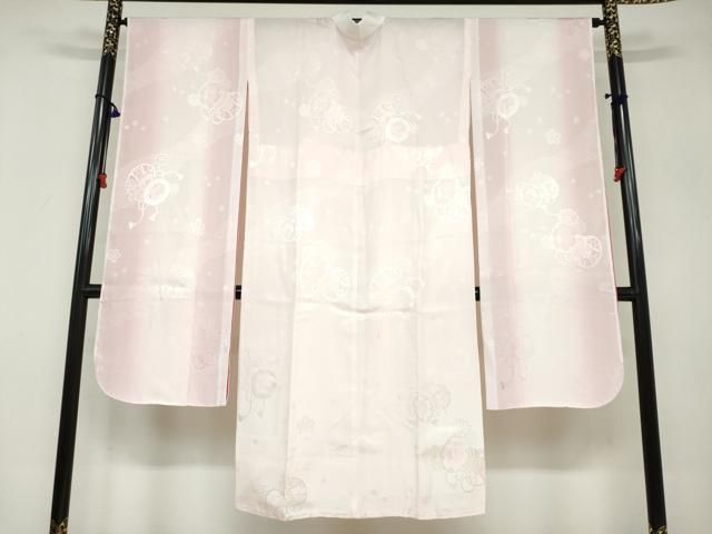 平和屋着物 振袖用長襦袢 無双仕立て 流水花鼓地紋 暈し染め 正絹 ud