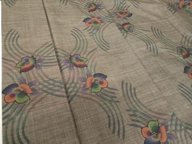 平和屋着物●本場大島紬　9マルキ　古代染色純泥染　舞花文　原田紬工場謹製　証紙付き　正絹　逸品　未使用　DAAZ0504ps 平和屋着物○本場大島紬 9マルキ 古代染色純泥染 舞花文 原田紬工場