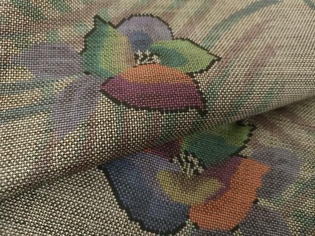 平和屋着物●本場大島紬　9マルキ　古代染色純泥染　舞花文　原田紬工場謹製　証紙付き　正絹　逸品　未使用　DAAZ0504ps 平和屋着物○本場大島紬 9マルキ 古代染色純泥染 舞花文 原田紬工場