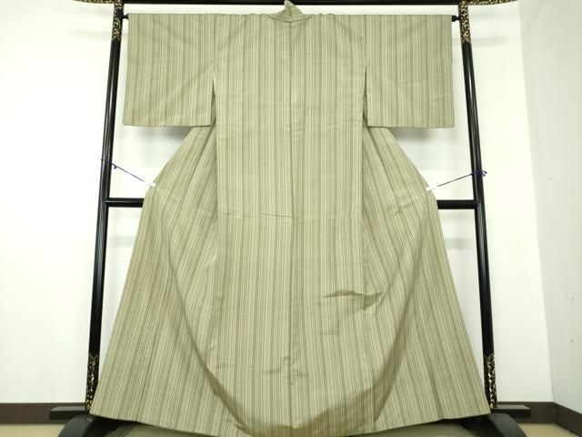 平和屋着物 ぜんまい紬 間道 正絹 ps