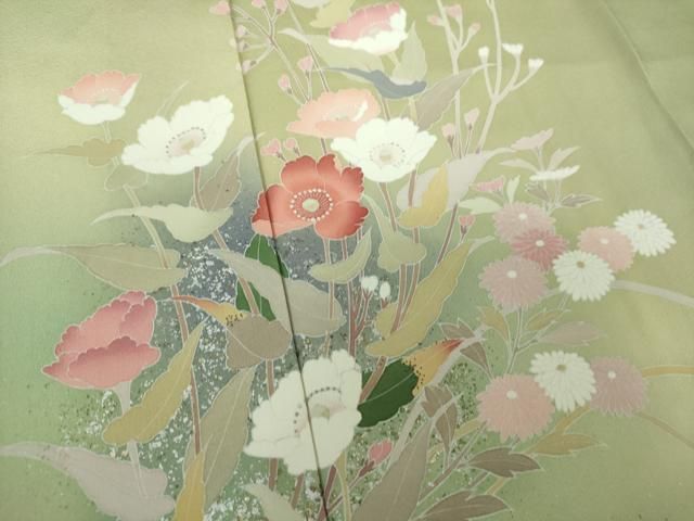 平和屋着物●訪問着　作家物　枝花文　暈し染め　金銀彩　正絹　逸品　DAAZ0561ps 平和屋着物○訪問着 作家物 枝花文 暈し染め 金銀彩