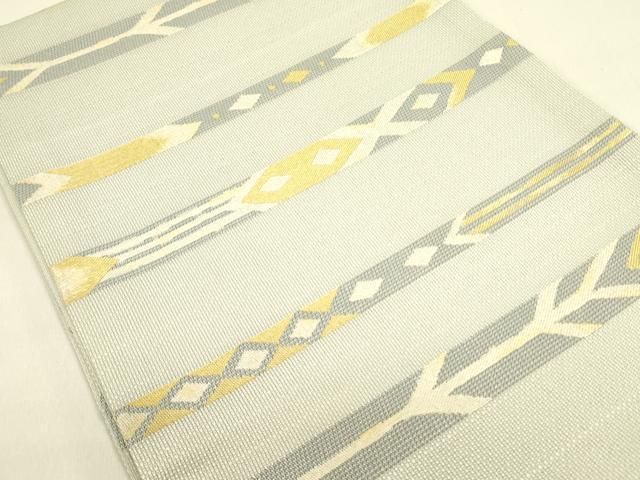 平和屋着物 全通柄京袋帯 横段抽象文 金糸 op