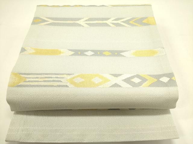 平和屋着物 全通柄京袋帯 横段抽象文 金糸 op