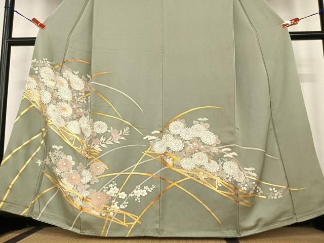 平和屋着物□豪華色留袖 駒刺繍 風景文 金彩 正絹 逸品 AAAO6380jd