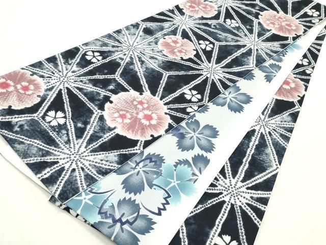 平和屋着物 創作 両面 全通柄 京袋帯 舞花間道 綿 ob