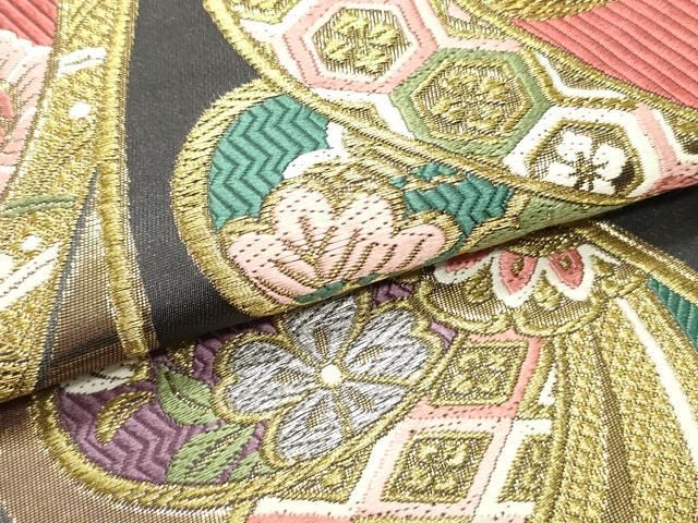 切嵌吉祥飛鶴花唐草文 金銀糸