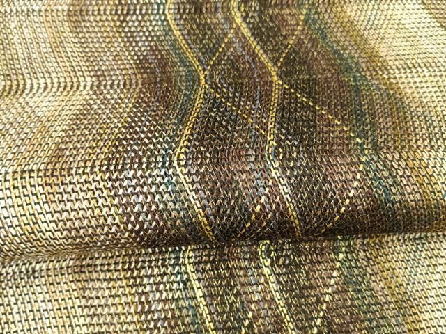  平和屋着物 夏物 両面 全通柄袋帯 組織 抽象間道 間道 金糸 正絹 cm 袋帯 帯