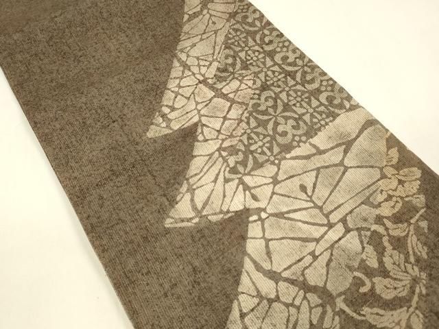 平和屋着物 夏物 六通柄袋帯 抽象草花文 正絹 cm