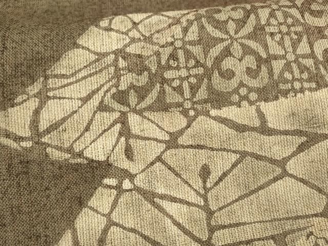 六通柄袋帯 抽象草花文