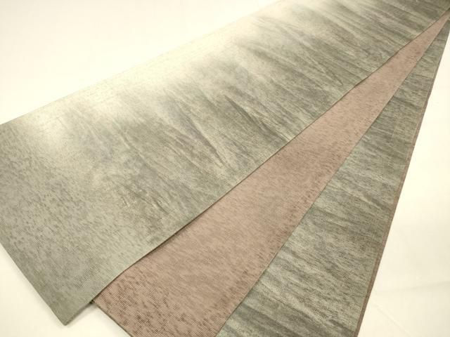 平和屋着物 夏物 両面 全通柄袋帯 霞文 抽象丸文 銀彩 正絹 cm