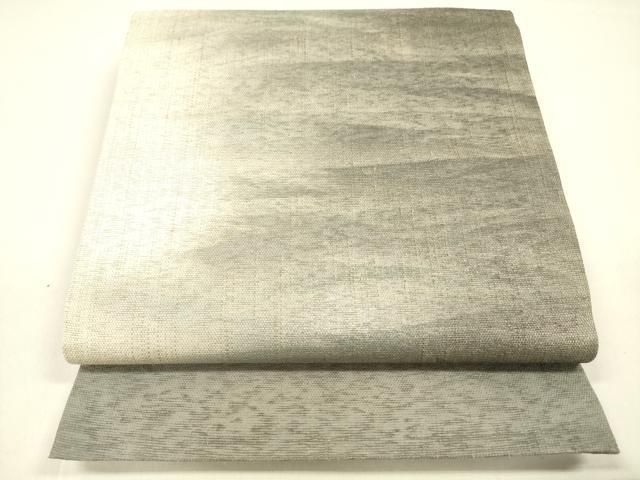 平和屋着物 夏物 両面 全通柄袋帯 霞文 抽象丸文 銀彩 正絹 cm