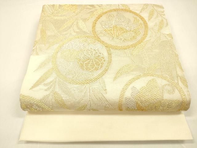 平和屋着物 夏物 老舗織元 泰生織物 太鼓柄 本袋帯 花蝶丸文 金銀糸 正絹 cm