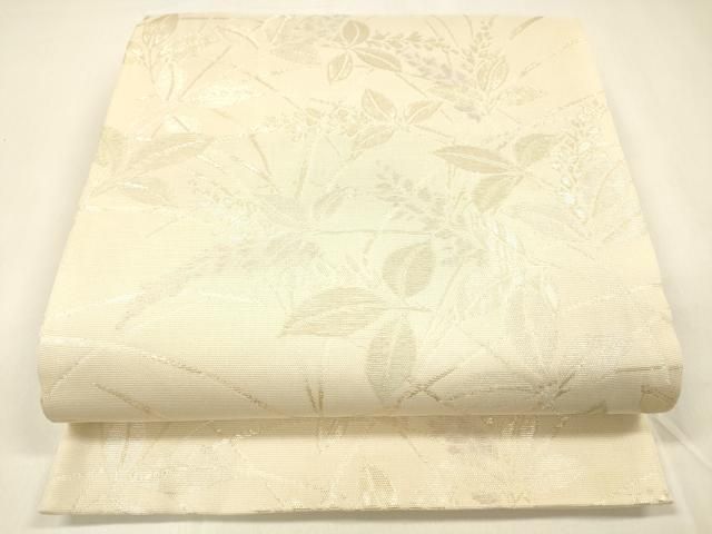 平和屋着物 夏物 六通柄袋帯 草葉文 金糸 正絹 cm