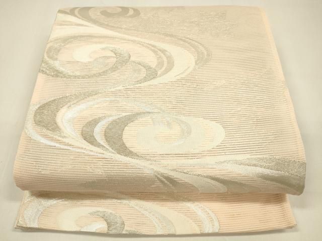 平和屋着物 夏物 六通柄袋帯 流水文 銀糸 正絹 cm