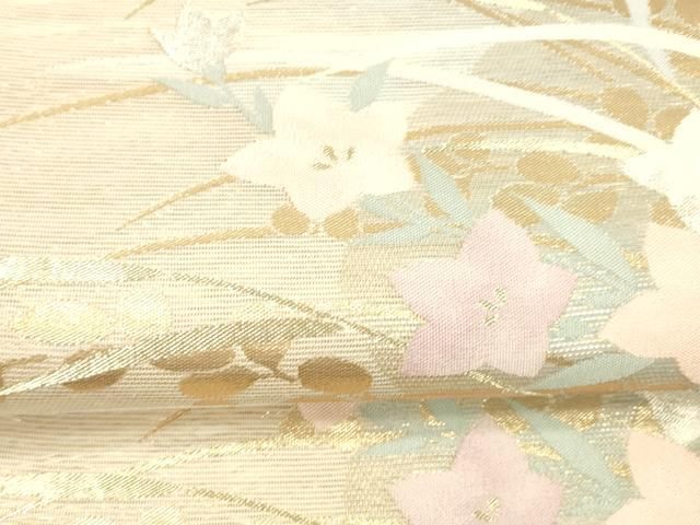 六通柄袋帯 草葉文