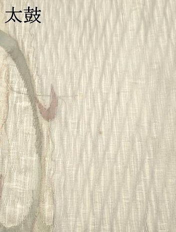 太鼓柄袋帯 更紗花文