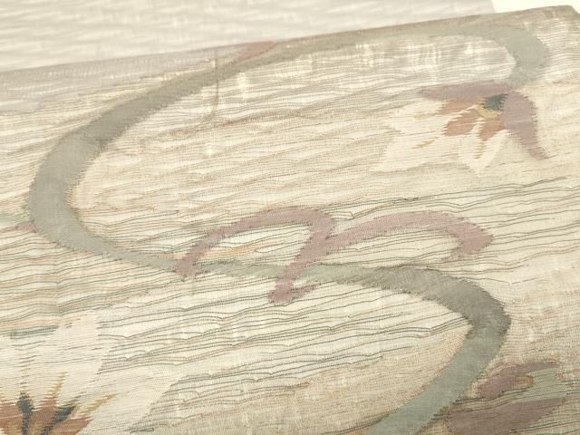 太鼓柄袋帯 更紗花文