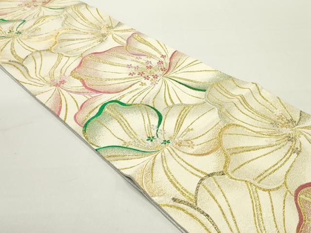 平和屋着物 六通柄袋帯 舞花文 金銀糸 正絹 ob