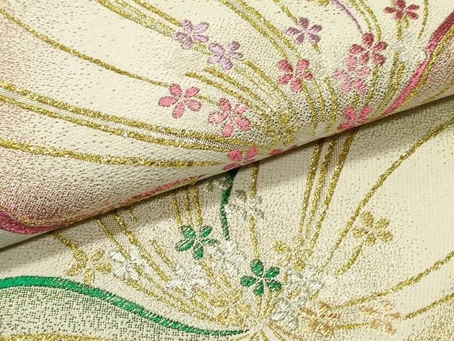  平和屋着物 六通柄袋帯 舞花文 金銀糸 正絹 ob 袋帯 帯