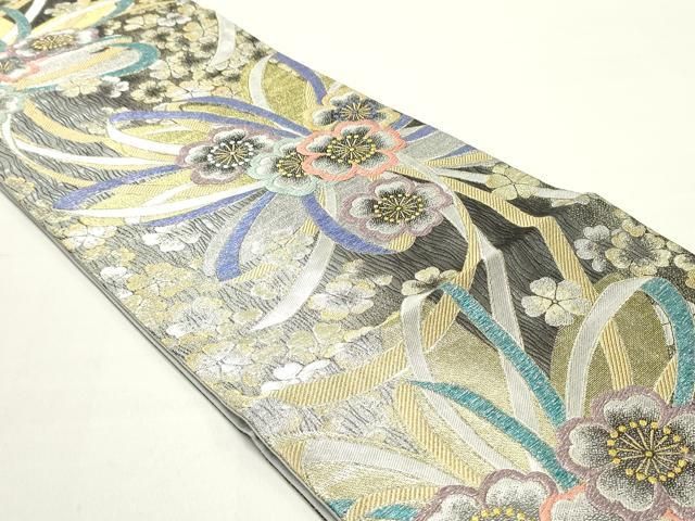 平和屋着物 西陣 京洛苑たはら謹製 六通柄袋帯 唐織 舞桜文 金銀糸 正絹 ob