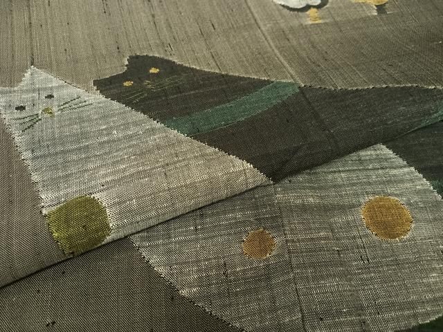 平和屋着物○宮繍苑里葉 紬 訪問着 ネコ 胴抜き仕立て ロング丈 正絹