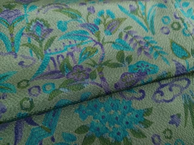  平和屋着物 銀座 志ま亀 小紋 小花 ルリ色 ますいわ屋扱い たとう紙付き 正絹 ps 小紋 着物