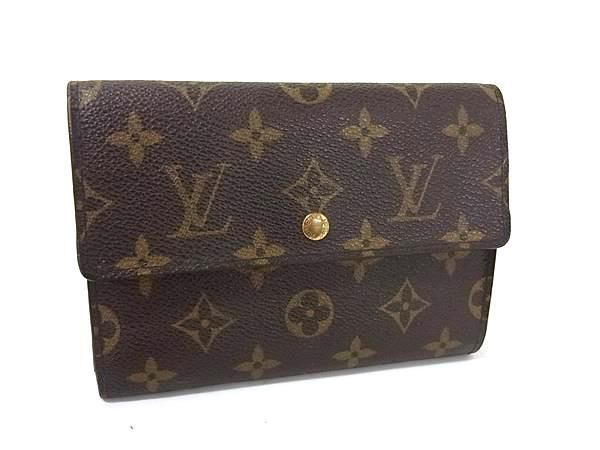 LOUIS VUITTON ルイヴィトン 三つ折り財布 モノグラム ポルトトレゾール エテュイ パピエ M61202 ブラウン PVC レザー ユニセックス