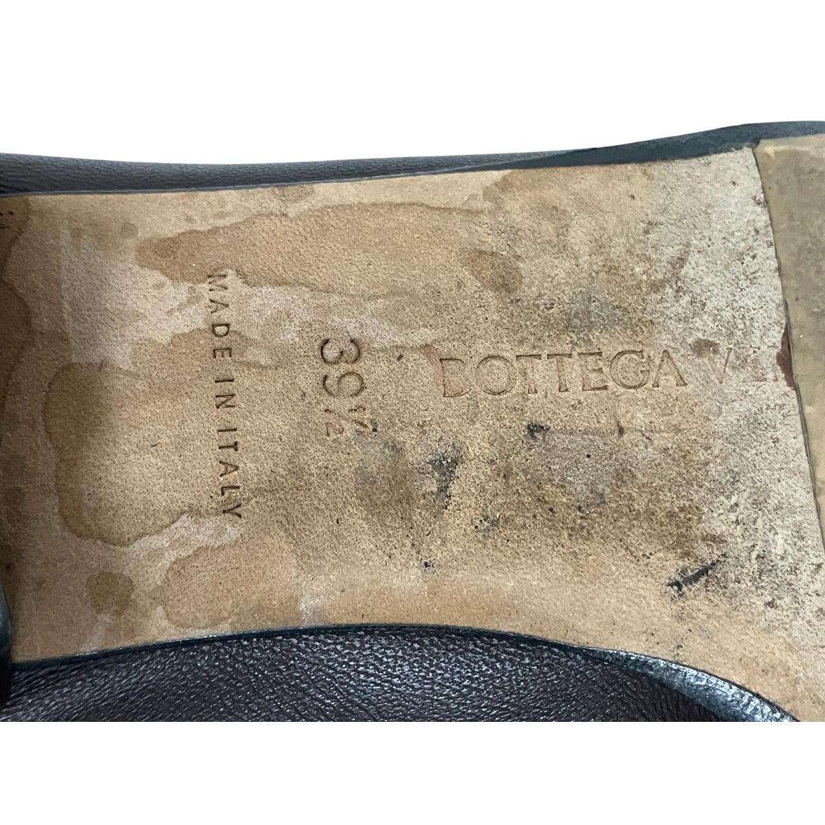  Bottega Veneta ボッテガ ヴェネタ Vカット パンプス フラットシューズ レザー 39 1 2 約26.5 cm相当 ブラウン系 レディース シューズ 靴 フラットシューズ バレエシューズ パンプス