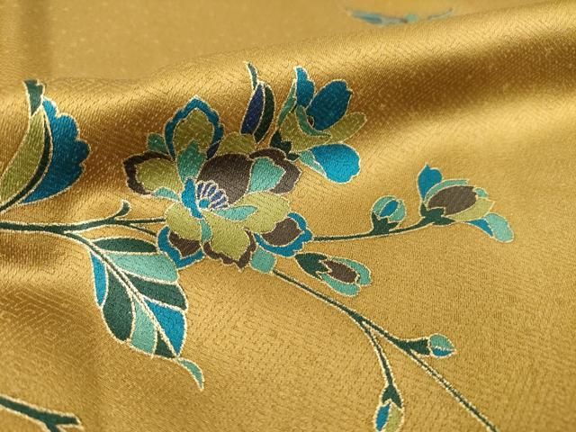 平和屋着物○染色作家 斉藤三才 訪問着 更紗花蝶文 金彩 正絹